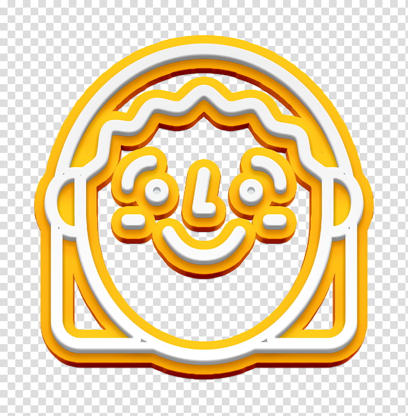 Emoji icon Woman icon Happy People Outline icon, Logo, Yellow, Meter, Area, Mathematics, Geometry transparent background PNG clipart