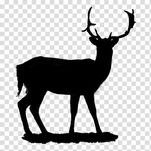 Reindeer, Silhouette, Antler, Drawing, Elk, Wildlife, Horn, Antelope transparent background PNG clipart