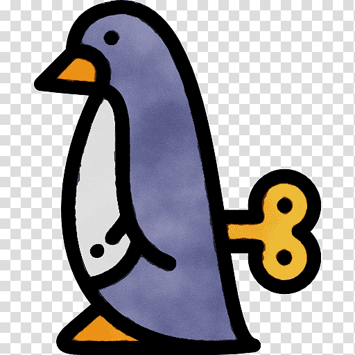 penguins icon sketch, Watercolor, Paint, Wet Ink, transparent background PNG clipart