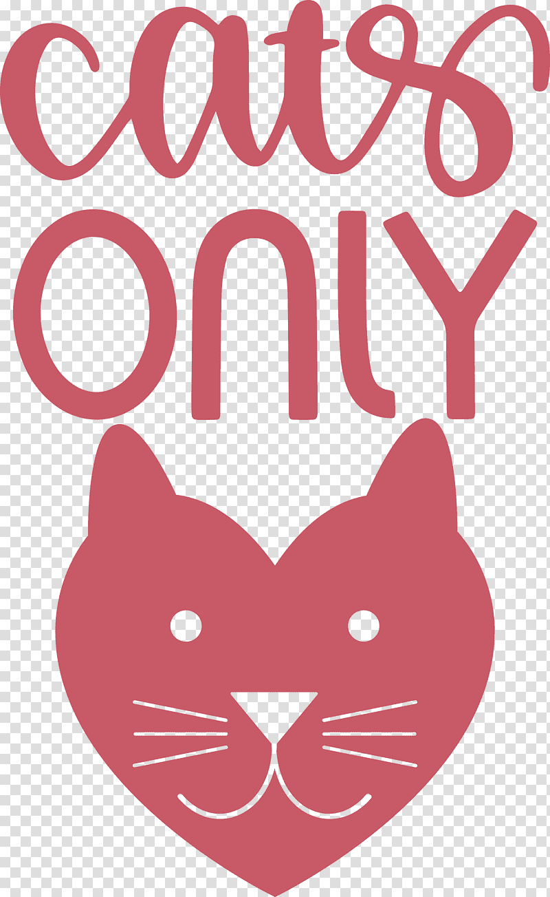 Cats Only Cat, Catlike, Logo, Cartoon, Snout, Heart, Valentines Day transparent background PNG clipart