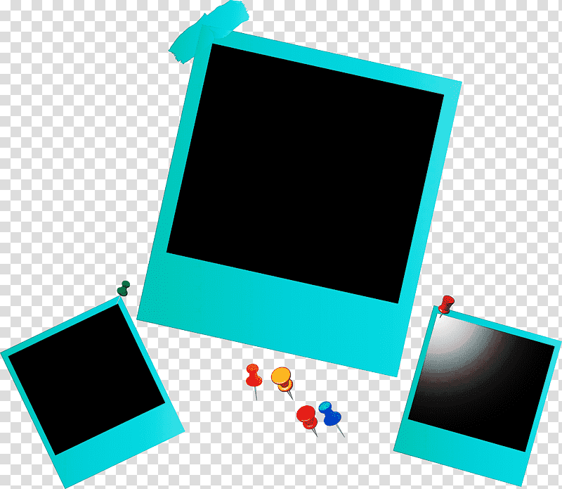 Polaroid Frame, Computer Monitor, Laptop Part, Frame, Multimedia, Turquoise M, Rectangle M transparent background PNG clipart