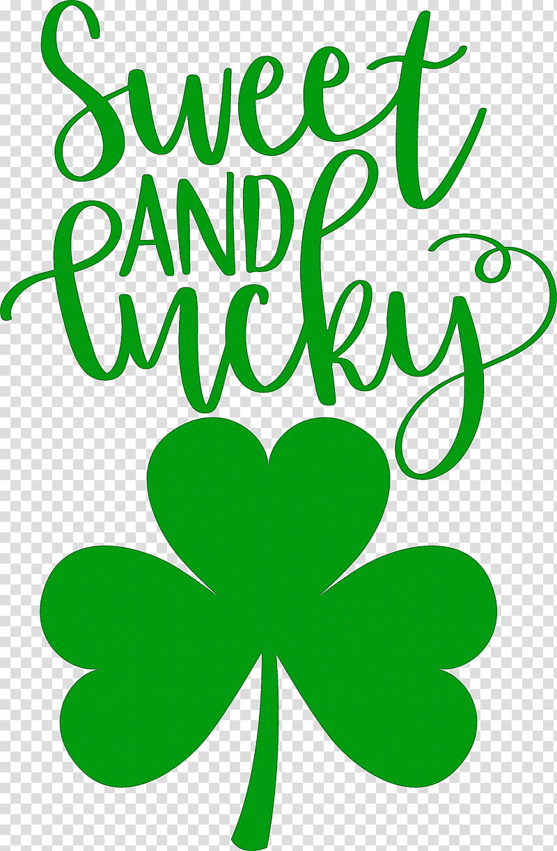 Sweet And Lucky St Patricks Day, Leaf, Plant Stem, Flower, Tree, Shamrock, Text transparent background PNG clipart