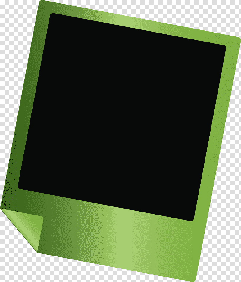 Polaroid Frame, Laptop Part, Computer Monitor, Rectangle, Frame, Multimedia, Green transparent background PNG clipart