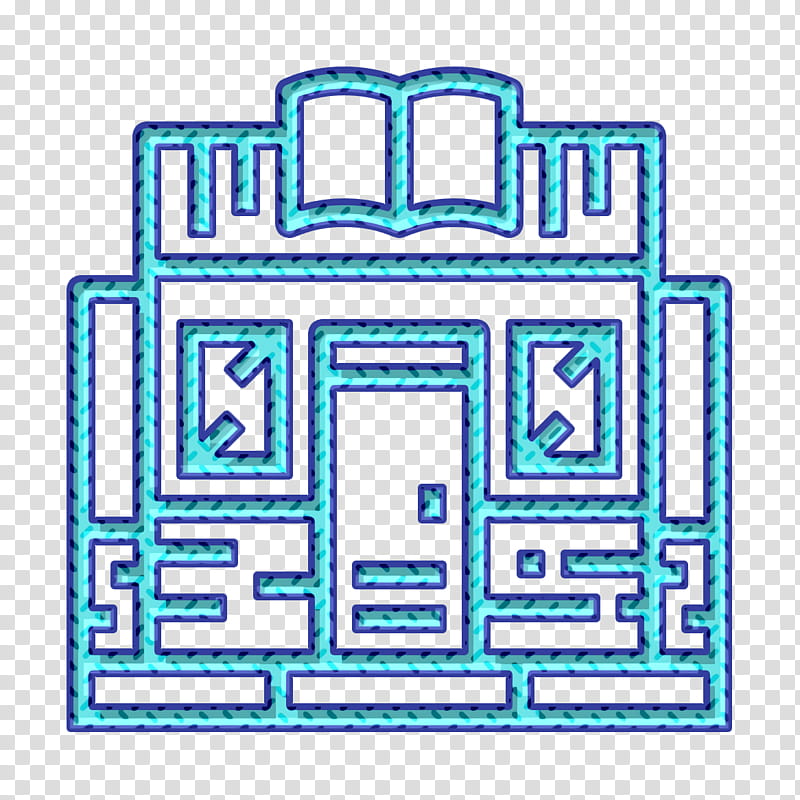 Architecture and city icon Bookstore icon, Line, Rectangle, Square, Symmetry transparent background PNG clipart