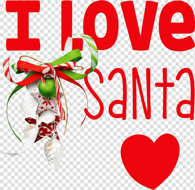 I Love Santa Santa Christmas, Christmas , Christmas Day, Christmas Ornament M, Valentines Day, Meter, Heart transparent background PNG clipart