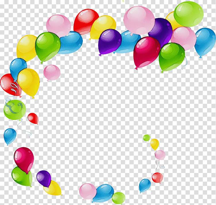 Birthday Balloon, Watercolor, Paint, Wet Ink, Birthday
, Party, Greeting Card transparent background PNG clipart