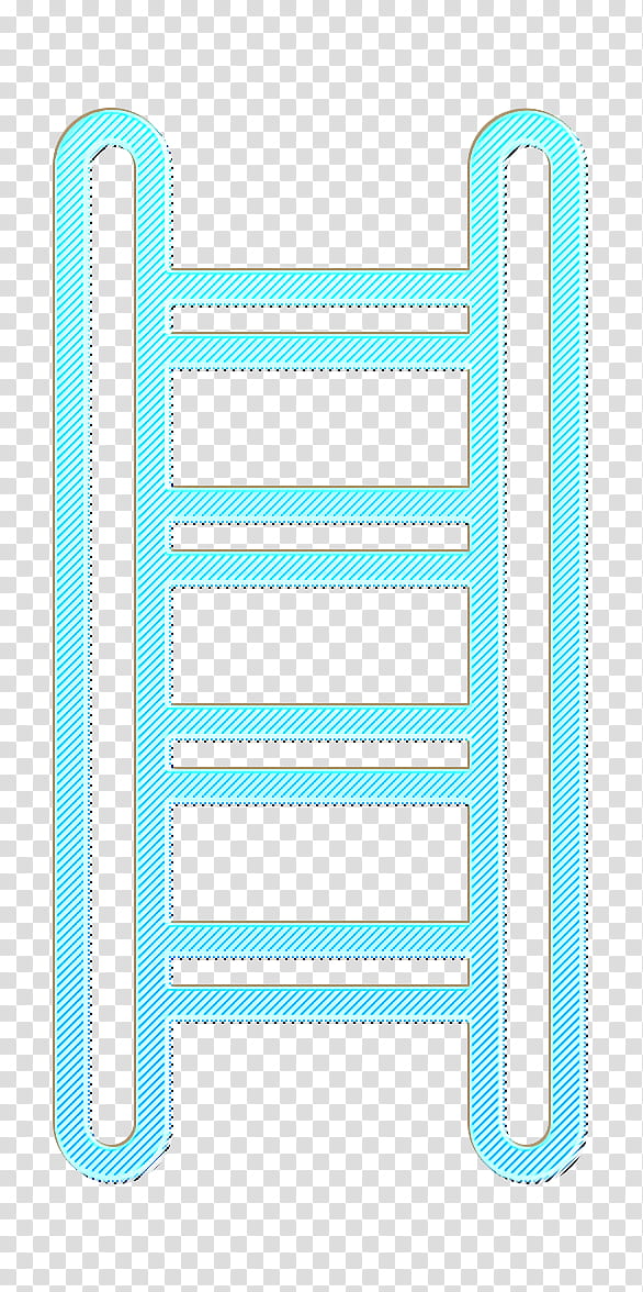 Ladder icon Cultivation icon, Blue, Turquoise, Line, Teal, Electric Blue, Rectangle transparent background PNG clipart