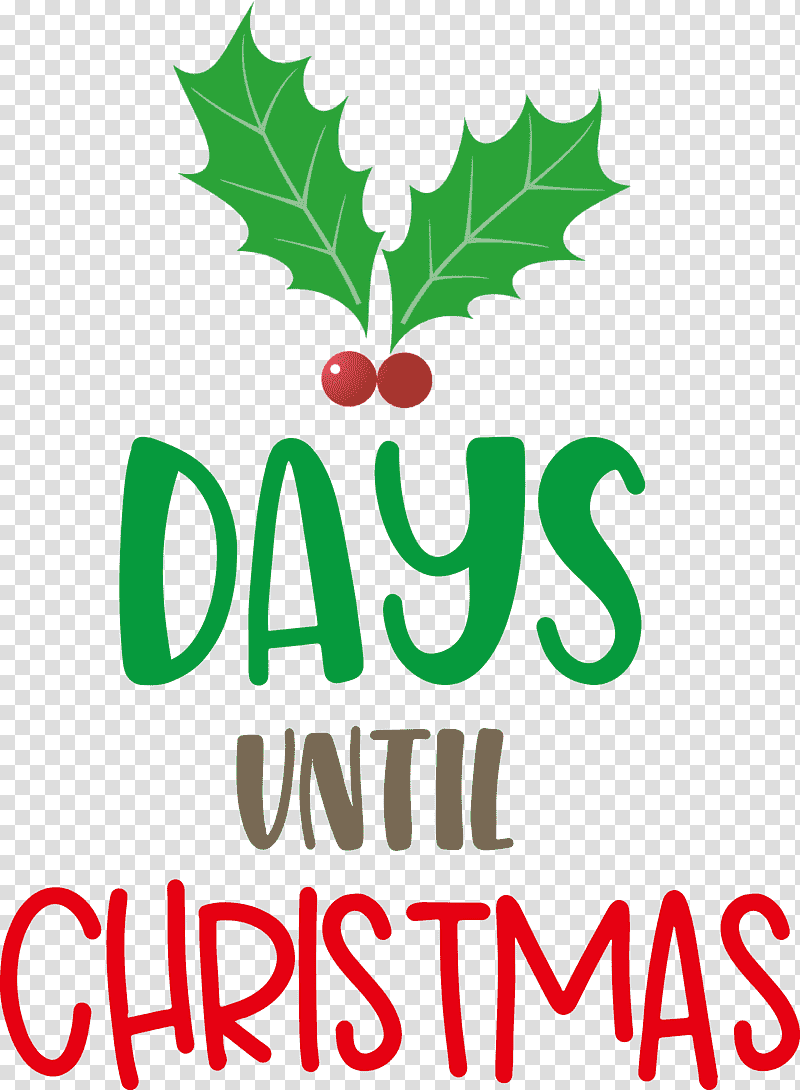 Days Until Christmas Christmas Xmas, Christmas , Logo, Leaf, Meter, Mtree, Fruit transparent background PNG clipart