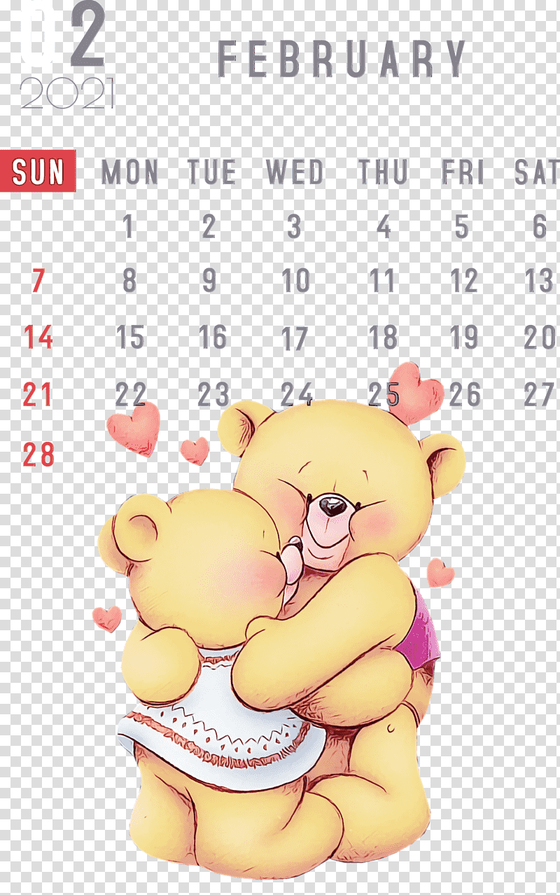 Teddy bear, 2021 calendar, Watercolor, Paint, Wet Ink, Bears, Hug transparent background PNG clipart