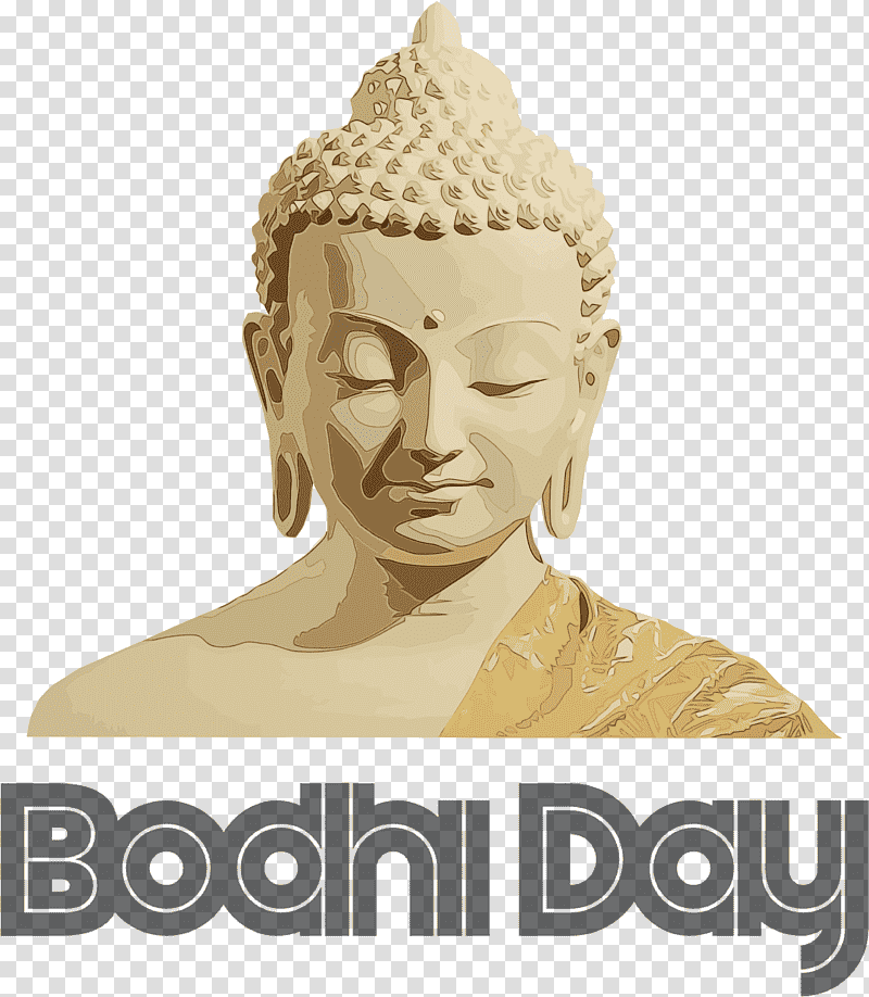 buddharupa enlightenment in buddhism meditation attitude statue sacred fig, Bodhi Day, Watercolor, Paint, Wet Ink, Temple, Bust transparent background PNG clipart