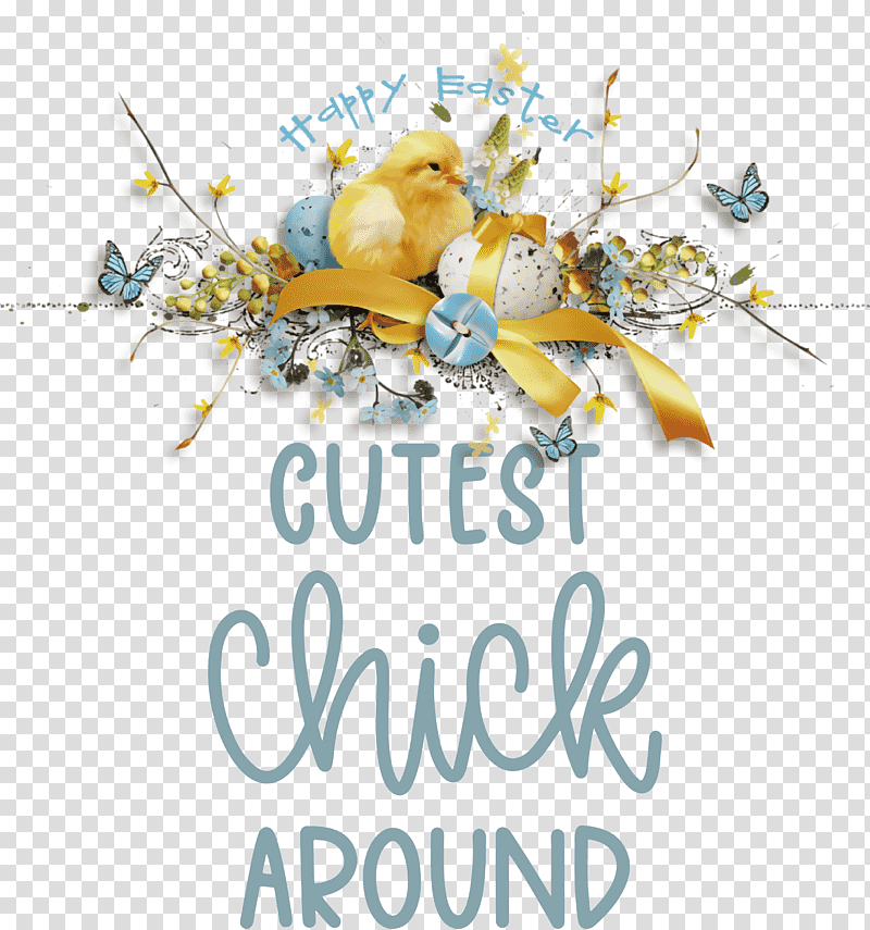 Happy Easter Easter Day Cutest Chick Around, Cartoon, Floral Design, Humour, Drawing, Royaltyfree transparent background PNG clipart