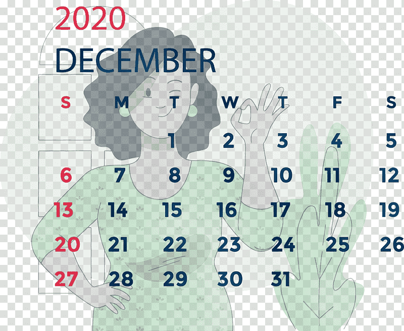 New Year, December 2020 Printable Calendar, December 2020 Calendar, Watercolor, Paint, Wet Ink, Watercolor Painting transparent background PNG clipart