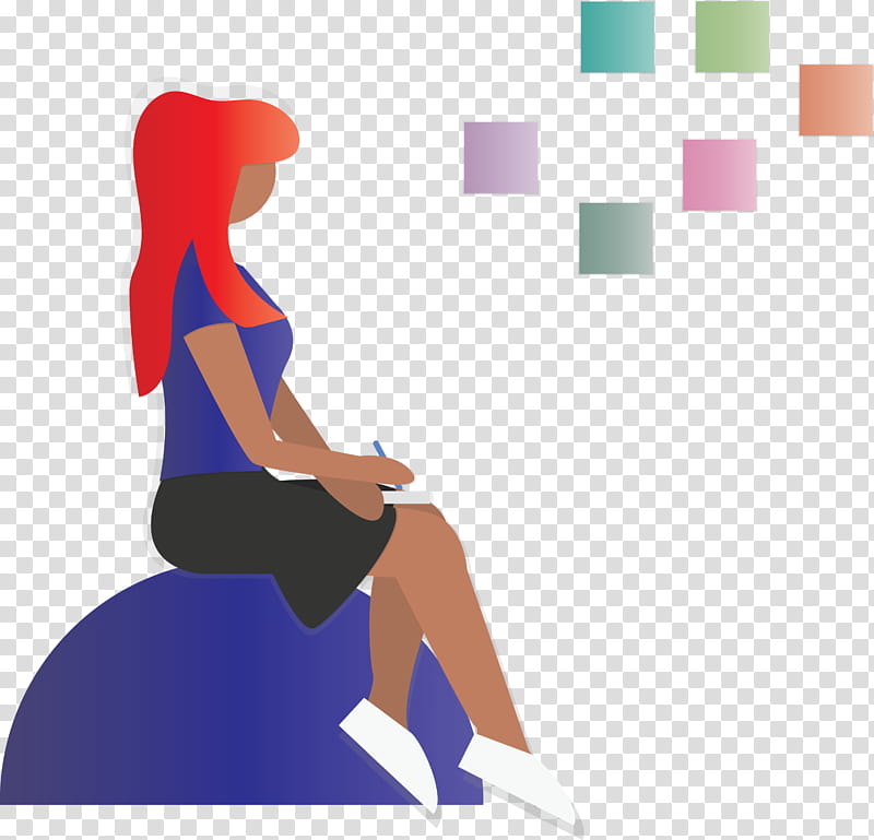 Thinking Brainstorming, Cartoon, Sitting, Joint, Arm, Leg, Knee, Physical Fitness transparent background PNG clipart