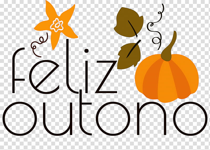 feliz outono happy fall happy autumn, Logo, Cartoon, Yellow, Text, Pumpkin, Fruit, Flower transparent background PNG clipart