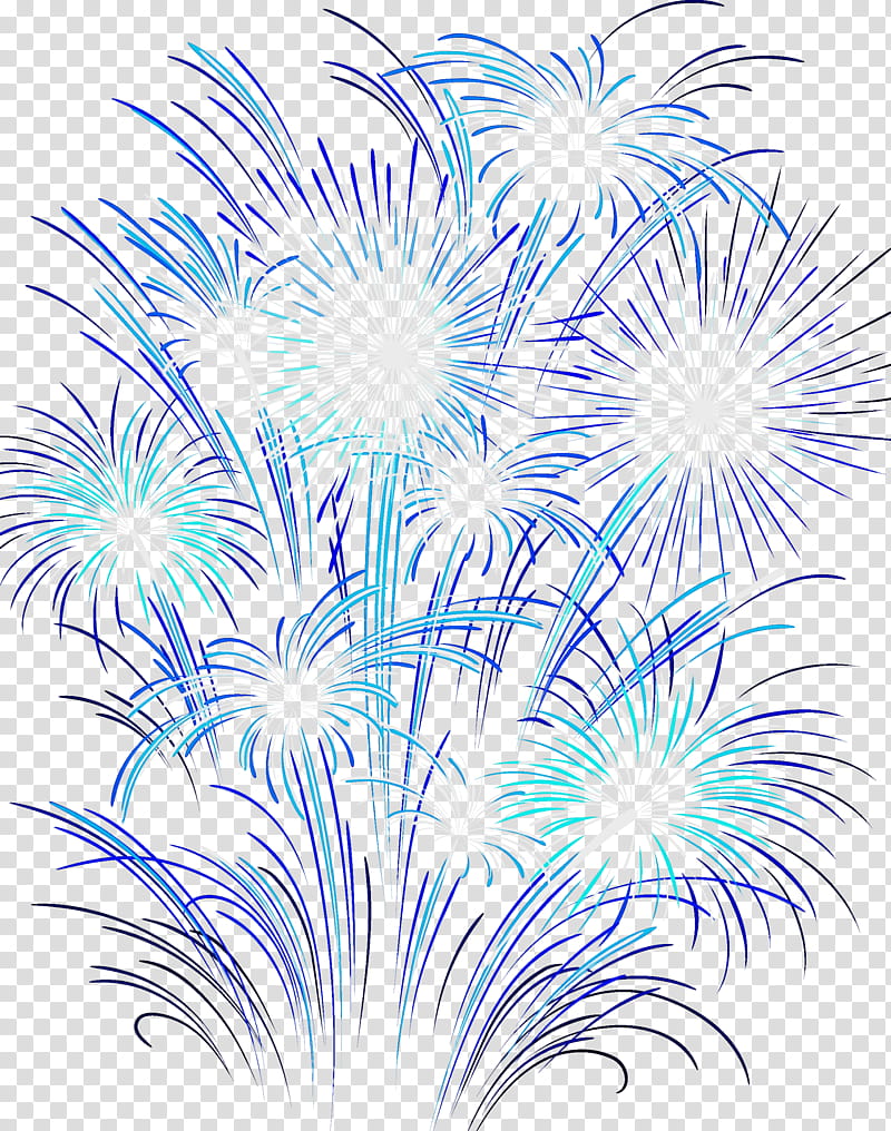 flower majorelle blue tree line fireworks, Watercolor, Paint, Wet Ink, Branching, Plants, Biology transparent background PNG clipart