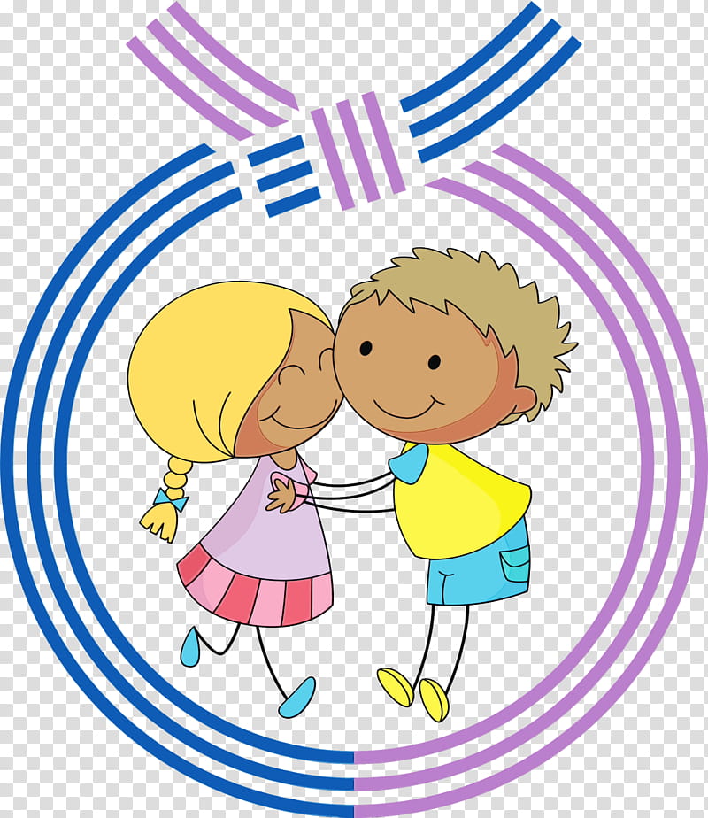 cartoon cheek sharing child playing with kids, Happy Siblings Day, Watercolor, Paint, Wet Ink, Cartoon, Gesture, Circle transparent background PNG clipart
