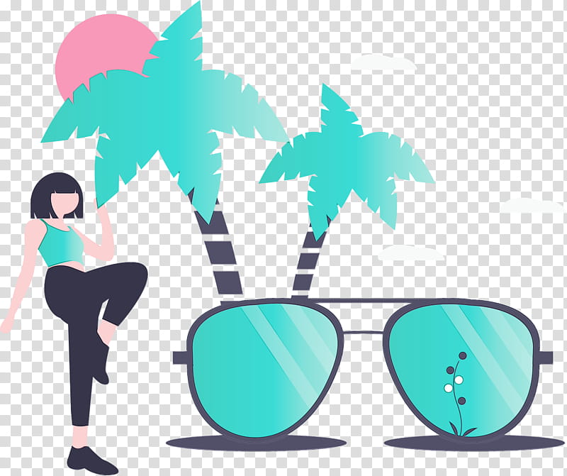 Glasses, Summer
, Watercolor, Paint, Wet Ink, Eyewear, Sunglasses, Aqua transparent background PNG clipart