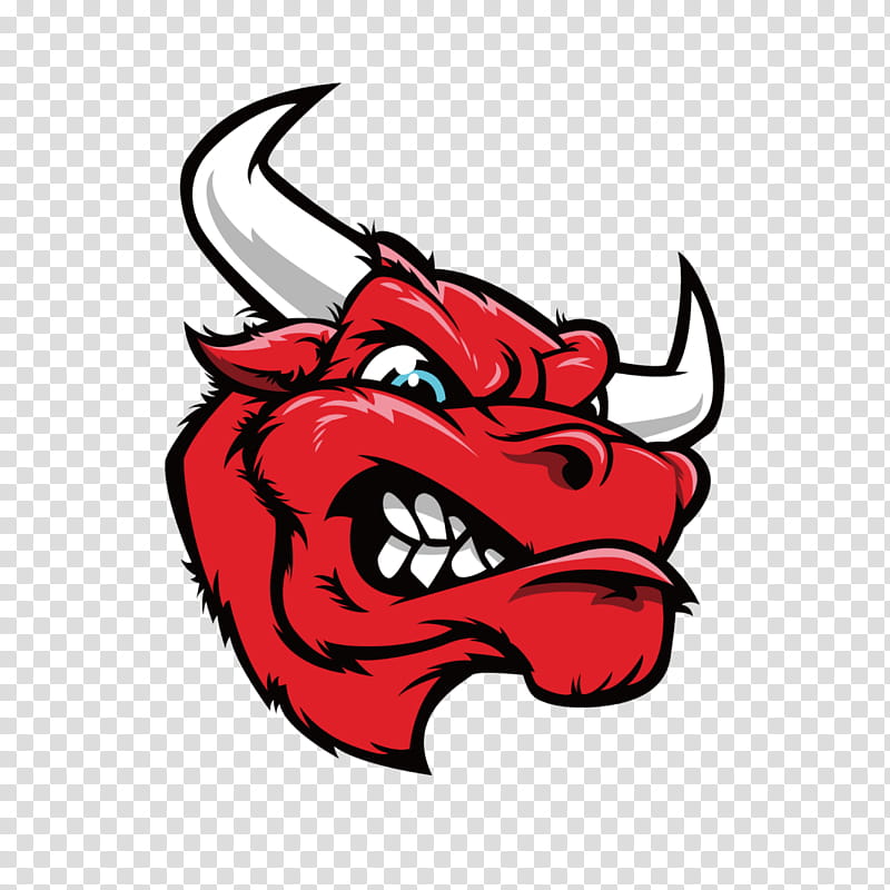 red head demon cartoon horn, Bull, Logo, Snout, Mouth transparent background PNG clipart
