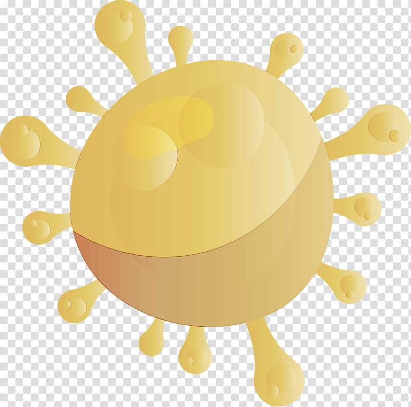 yellow, Coronavirus, COVID, Watercolor, Paint, Wet Ink, Cartoon transparent background PNG clipart