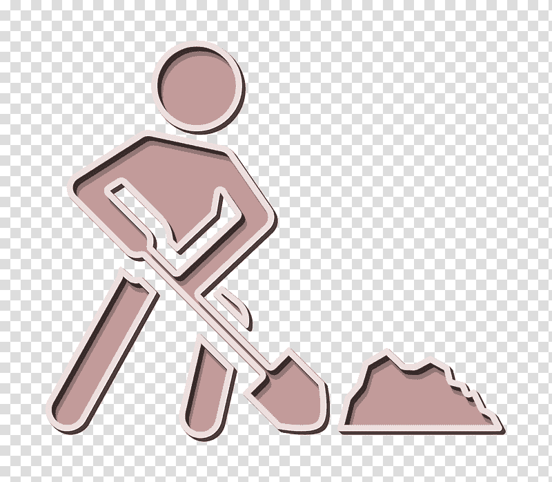 people icon Worker with shovel icon Dig icon, Industry Icon, Meter, Symbol, Cartoon, Hm transparent background PNG clipart