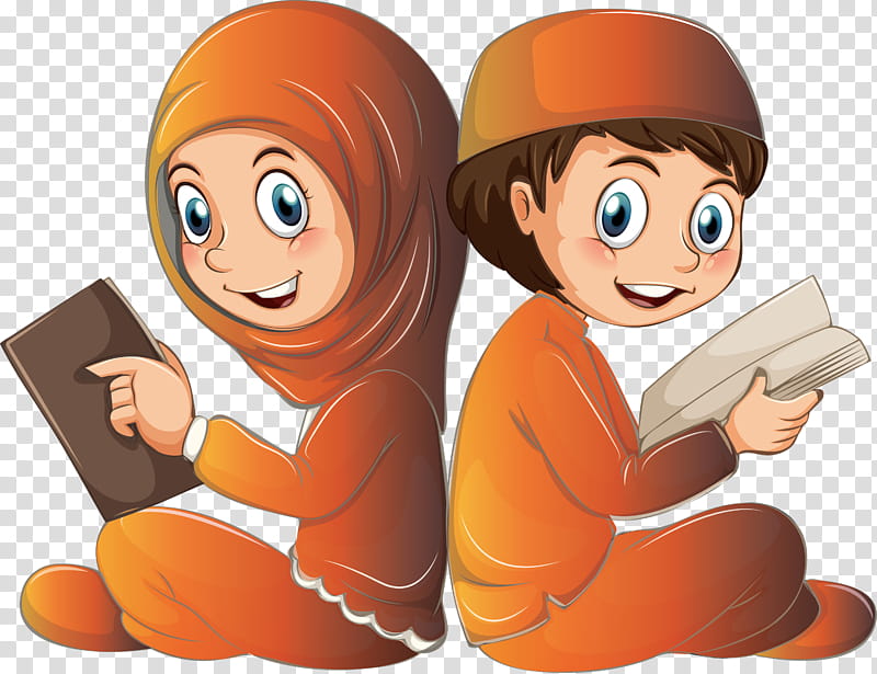 Muslim People, Cartoon, Animation, Reading, Job transparent background PNG clipart