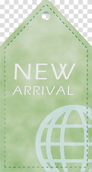 green rectangle meter font pattern, New Arrival Tag, New Arrival Label, Watercolor, Paint, Wet Ink transparent background PNG clipart thumbnail