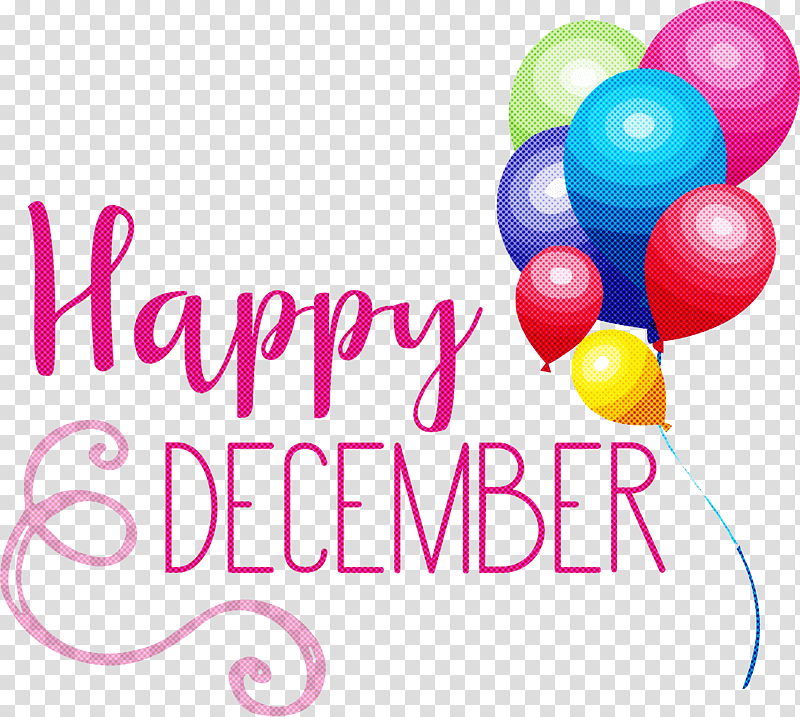 Happy December Winter, Winter
, Balloon, Line, Meter, Happiness, Party transparent background PNG clipart