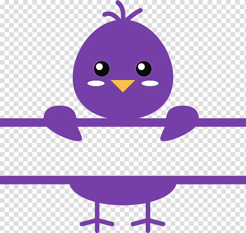 purple cartoon violet line beak, Chick Frame, Easter Day, Watercolor, Paint, Wet Ink, Bird, Animation transparent background PNG clipart