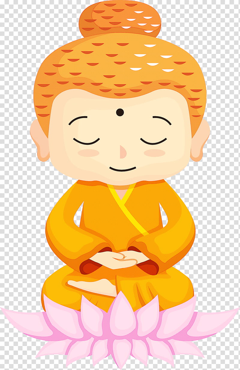 Bodhi Lotus Lotus, Orange, Cartoon, Smile transparent background PNG clipart