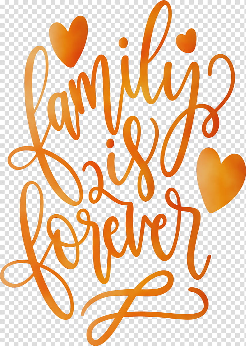 text font heart love calligraphy, Family Day, Family Is Forever, Watercolor, Paint, Wet Ink transparent background PNG clipart