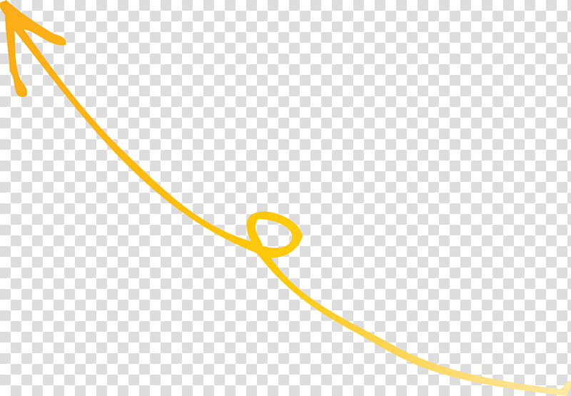 Curved Arrow, Yellow, Line transparent background PNG clipart