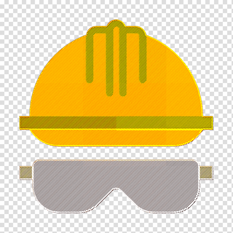 Safety icon Construction icon Helmet icon, Goggles, Personal Protective Equipment, Glasses, Yellow, Line, Meter transparent background PNG clipart