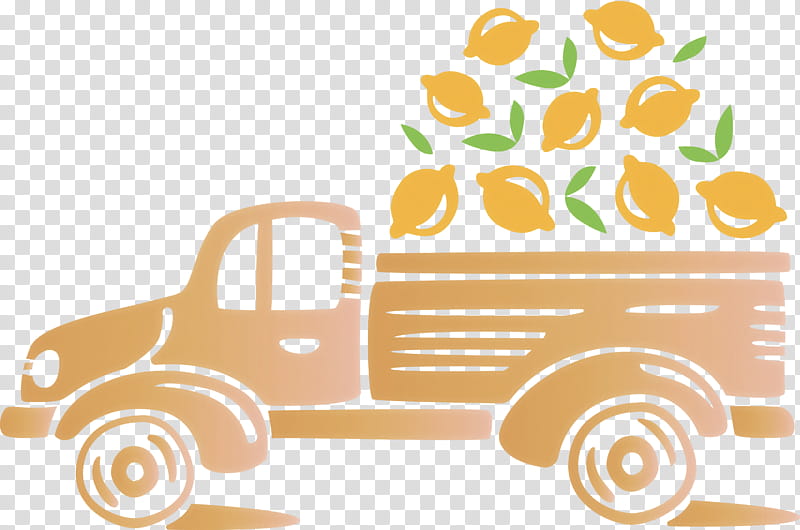 Lemon Truck Autumn Fruit, Watercolor Painting, Drawing, Line, Cartoon transparent background PNG clipart