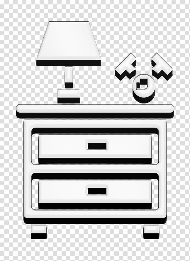 Nightstand icon Furniture and household icon Home Equipment icon, Table, Line, Drawer, Diagram transparent background PNG clipart
