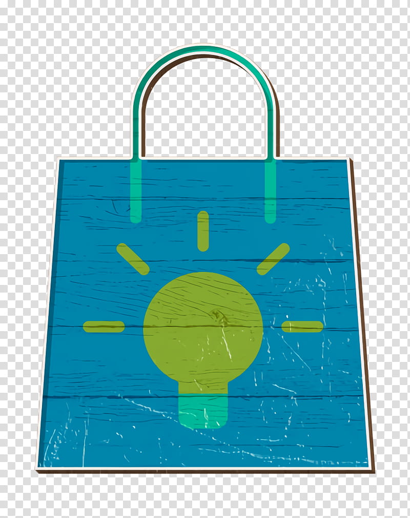 Idea icon Bag icon Creative icon, Turquoise, Green, Yellow, Handbag, Tote Bag, Shopping Bag transparent background PNG clipart