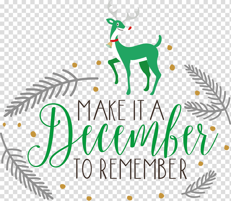 Make It A December December Winter, Winter
, Reindeer, Logo, Meter, Tree, Biology transparent background PNG clipart