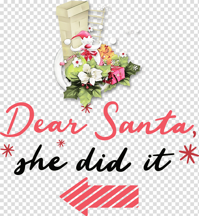 Christmas Day, Dear Santa, Santa Claus, Christmas , Watercolor, Paint, Wet Ink transparent background PNG clipart