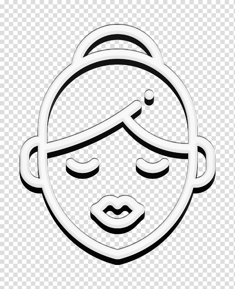 Makeup icon Woman icon, Line Art, Facial Expression, Face, Meter, White, Black transparent background PNG clipart