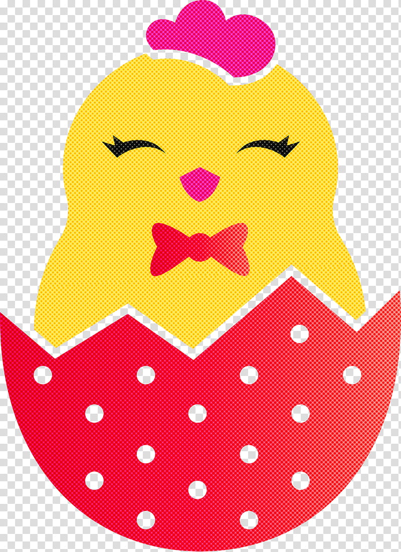chick in eggshell easter day adorable chick, Pink, Yellow, Heart, Polka Dot, Smile transparent background PNG clipart