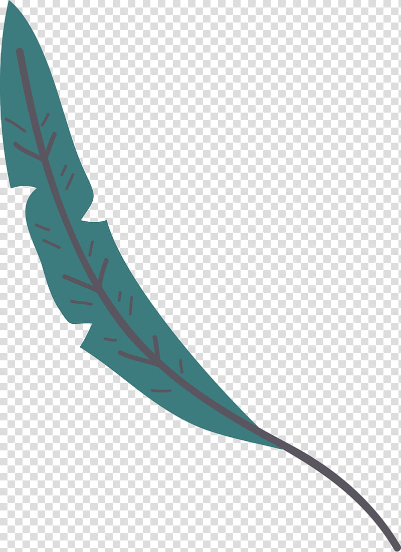 Feather, Leaf Cartoon, Leaf , Leaf Abstract, Angle, Line, Teal transparent background PNG clipart