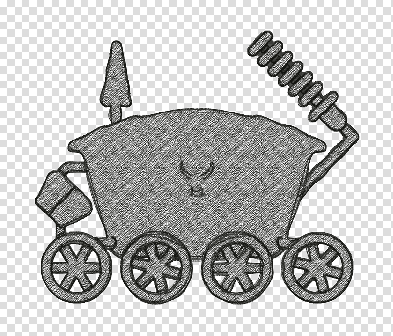 Space Elements icon Moon rover icon Transport icon, Drawing, M02csf, Black And White M, Furniture, Meter, Cart transparent background PNG clipart