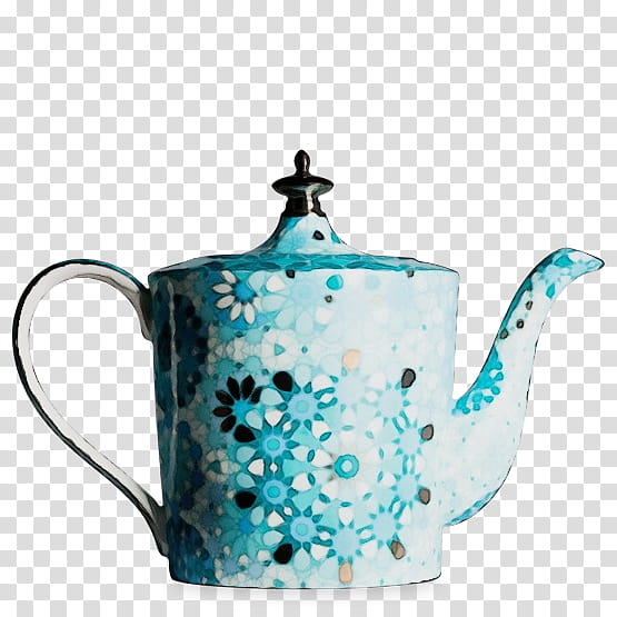 kettle teapot ceramic mug stovetop kettle, Watercolor, Paint, Wet Ink, Tennessee, Turquoise transparent background PNG clipart