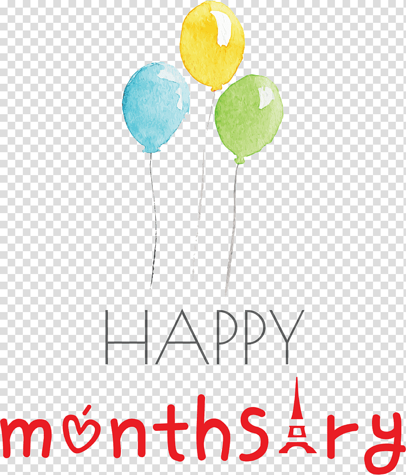 happy monthsary, Balloon, Meter, Party transparent background PNG clipart