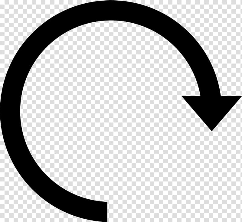 Circle Background Arrow, Clockwise, Rotation, Turn, Symbol, Line, Blackandwhite, Logo transparent background PNG clipart