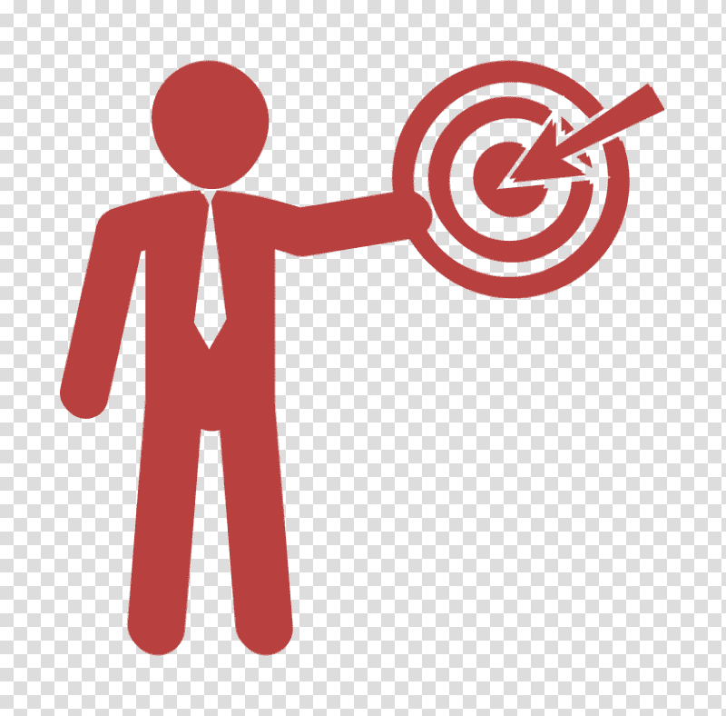 Humans Resources icon Businessman presenting a discussion with circular target symbol icon business icon, Target Icon, Logo, Drawing, Cartoon transparent background PNG clipart