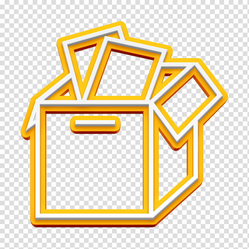 File icon Open box icon IOS7 Set Lined 1 icon, Symbol, Chemical Symbol, Yellow, Meter, Mathematics, Science transparent background PNG clipart