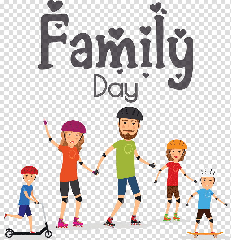 Family Day Family Happy Family, Cartoon, Roller Skates, Inline Skating, Royaltyfree transparent background PNG clipart