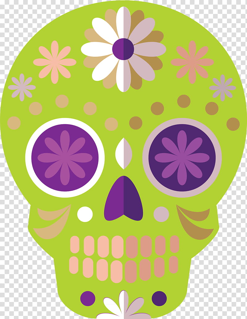 Skull Mexico Sugar Skull traditional skull, Second, Minute, Flower, Yellow, Colegio Juvenal Rendon, Christmas Day, Youtube transparent background PNG clipart