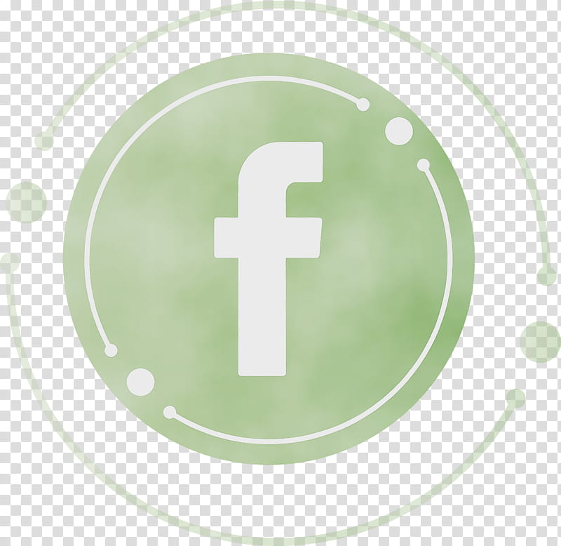 green symbol meter, Facebook Round Logo, Watercolor, Paint, Wet Ink transparent background PNG clipart