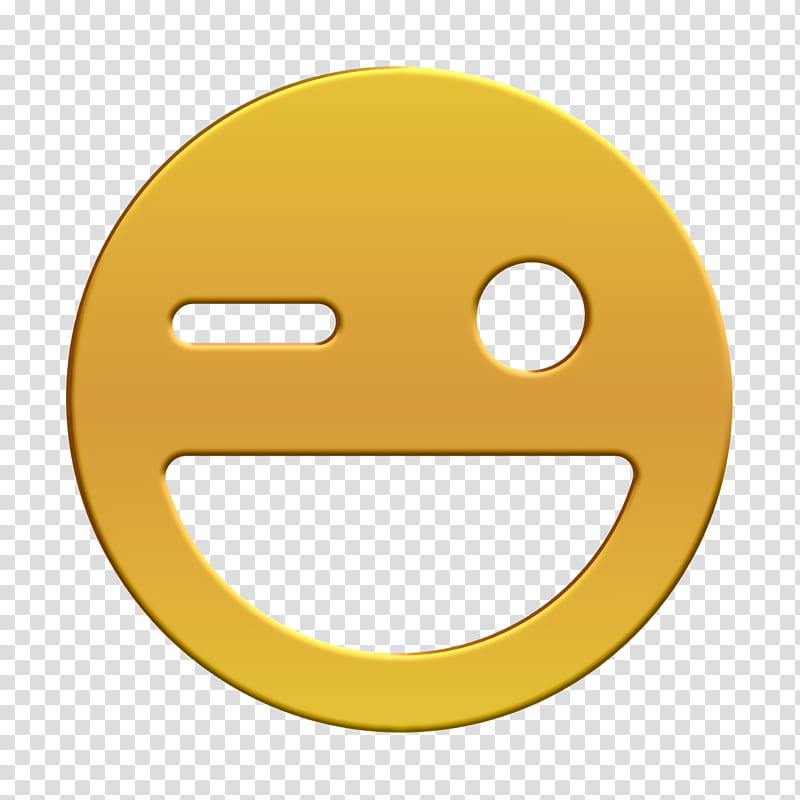 Wink icon Smiley and people icon, Yellow, Interflora, Meter, Cartoon, Line transparent background PNG clipart
